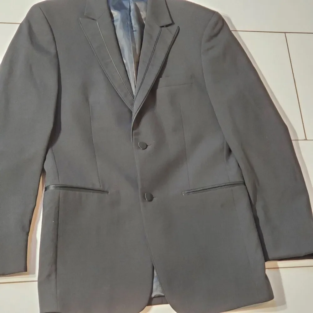 PERRY ELLIS GENO'S WOOL BLAZER BLACK LONG SLEEVE SIZE 35R